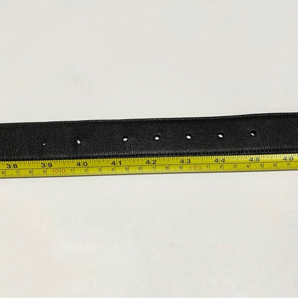 MONT BLANC black saffiano leather gold square buckle belt - Picture 11 of 11